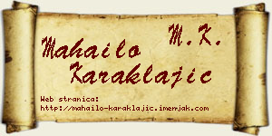 Mahailo Karaklajić vizit kartica